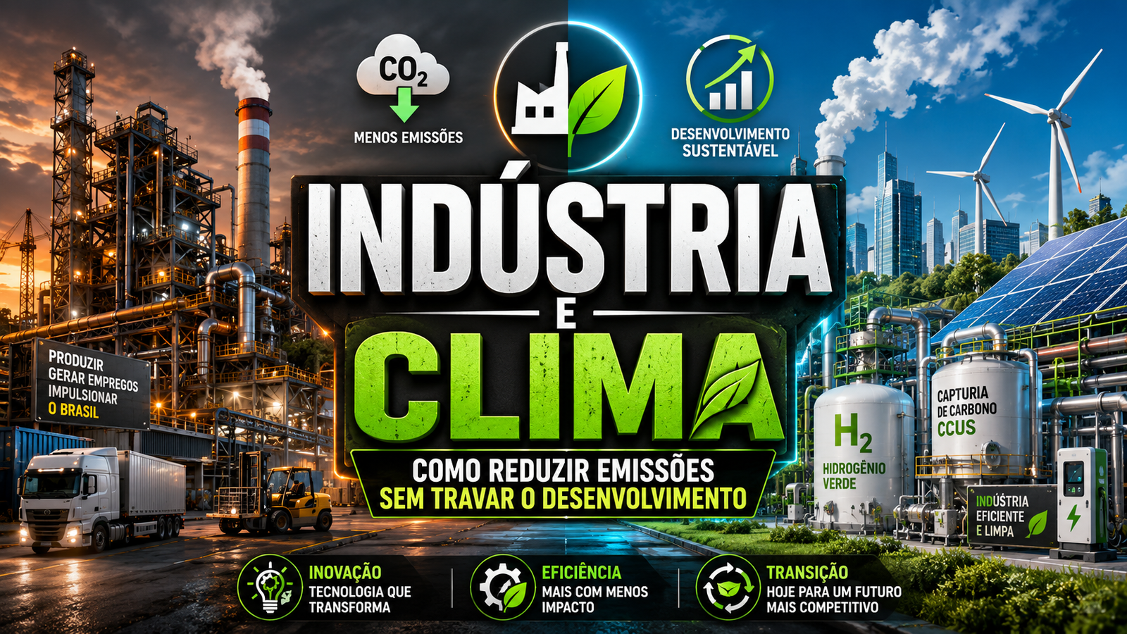 Indústria e clima: como reduzir emissões sem travar o desenvolvimento