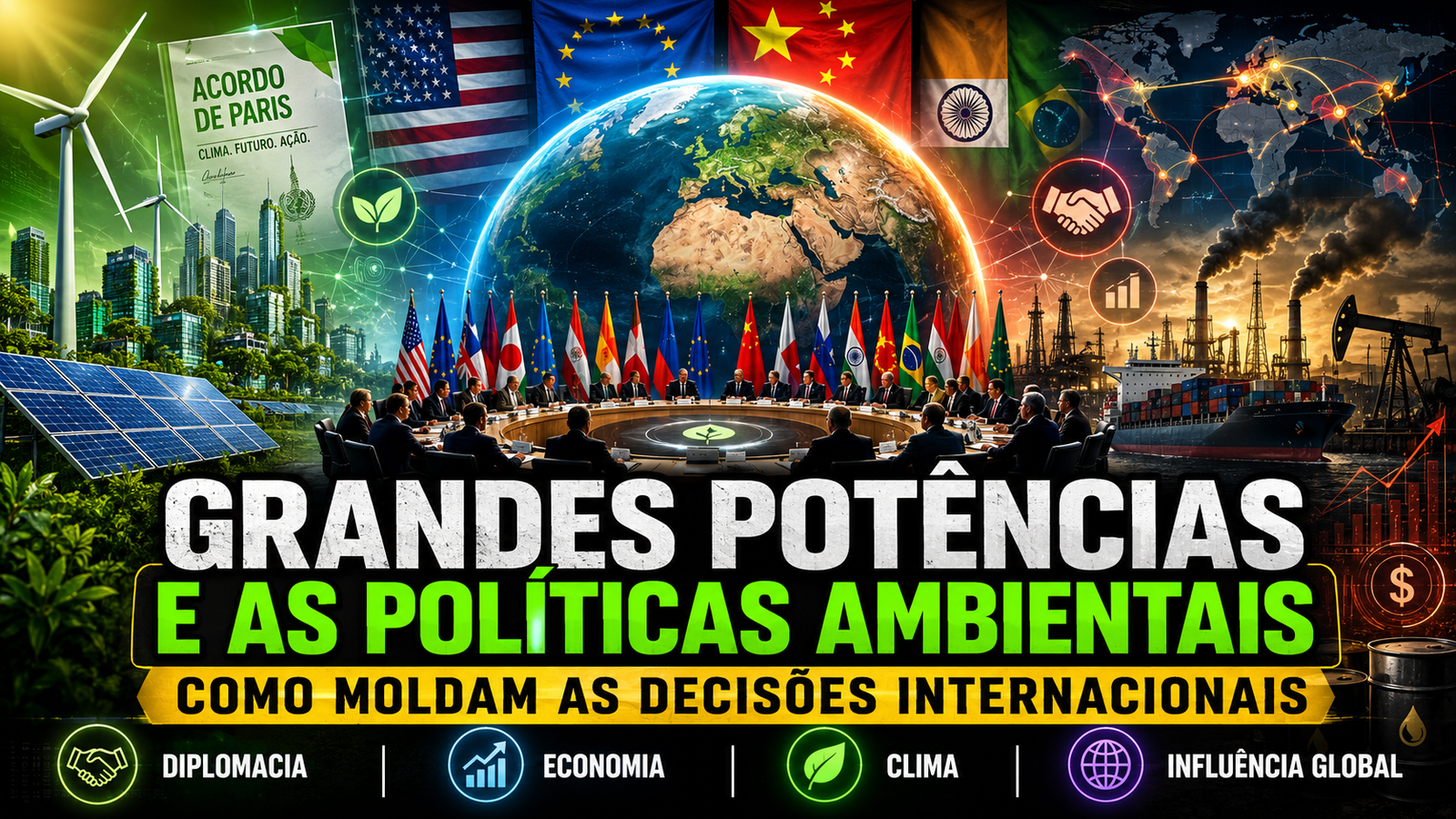 Como as grandes potências moldam as políticas ambientais internacionais