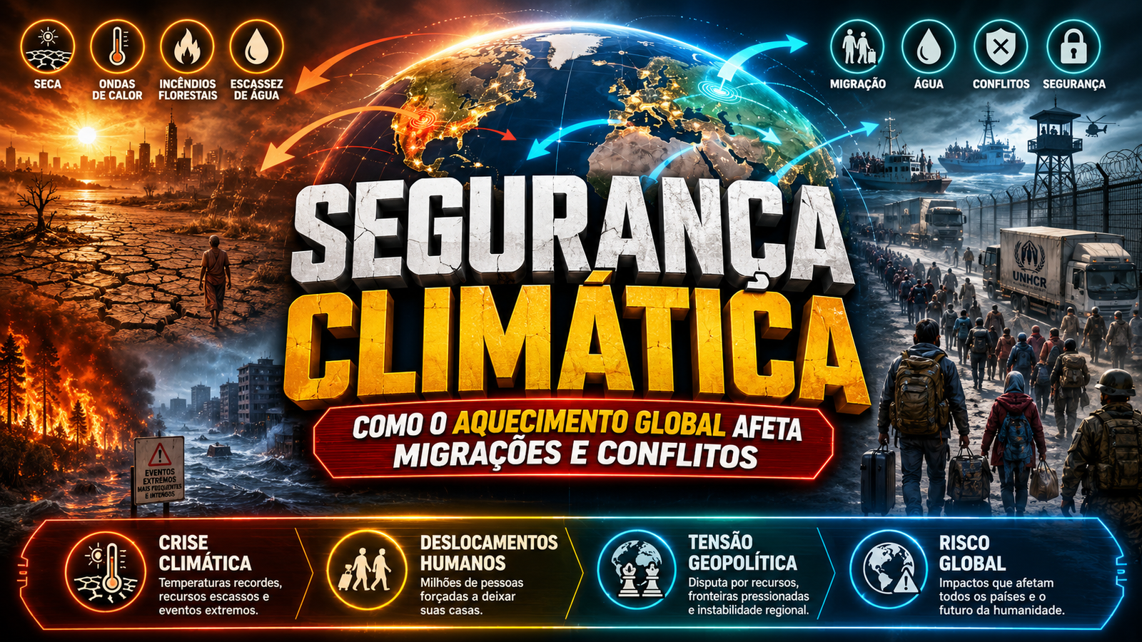 Segurança climática: como o aquecimento global afeta migrações e conflitos