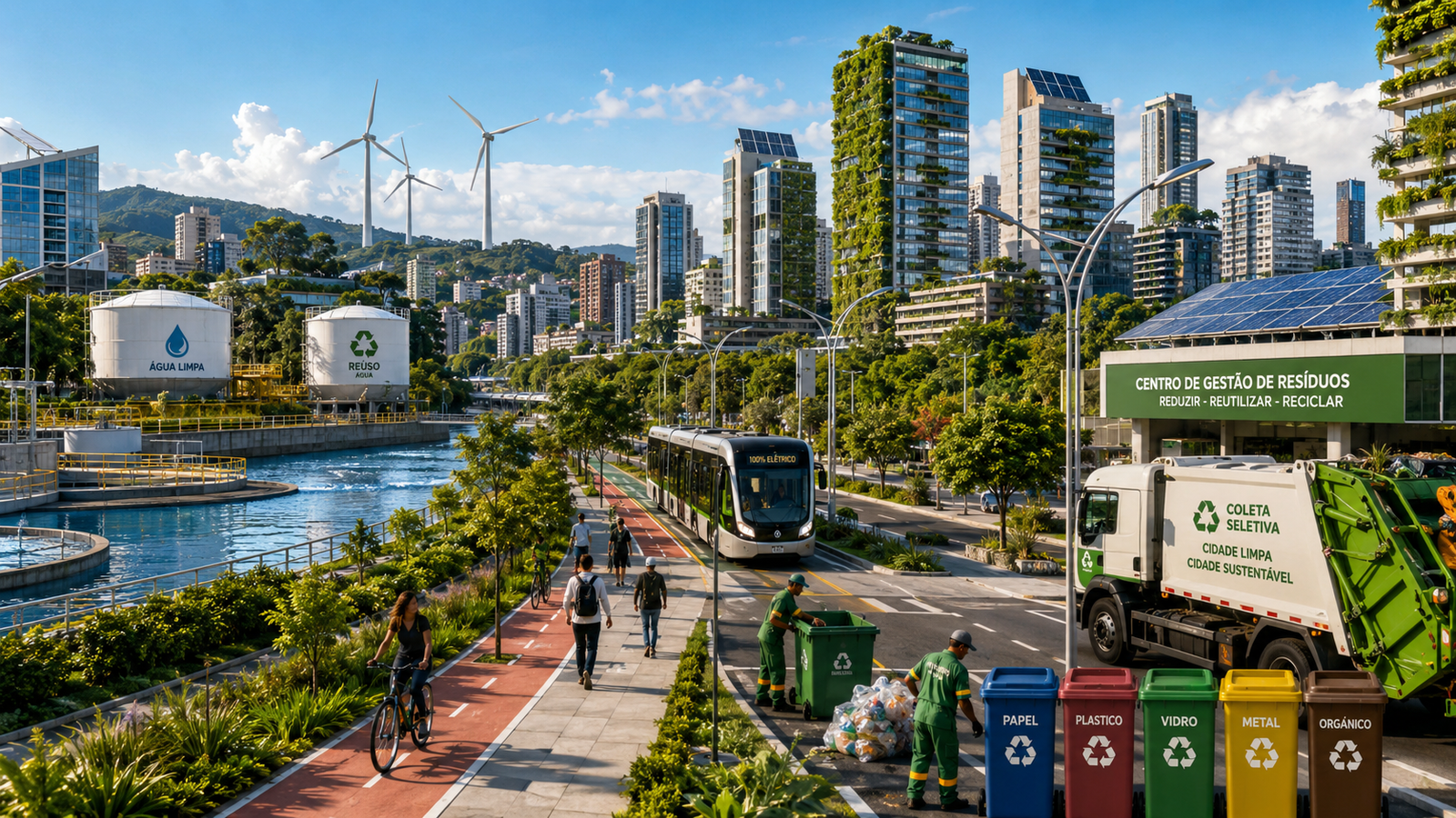 Água, energia e resíduos: os três pilares da vida ecológica urbana