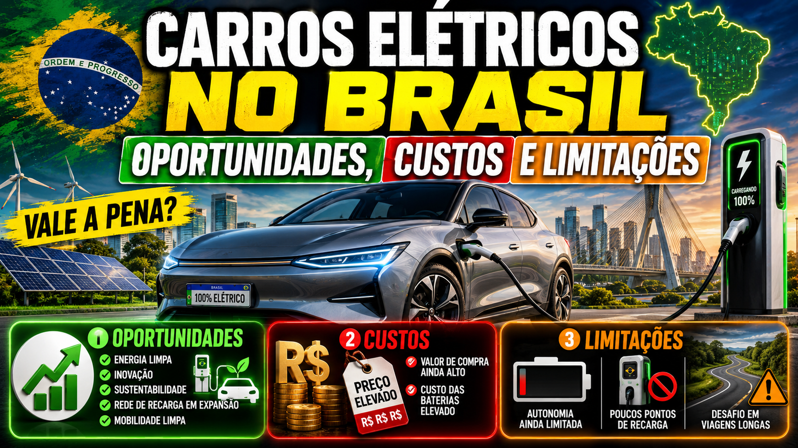 Carros elétricos no Brasil: oportunidades, custos e limitações